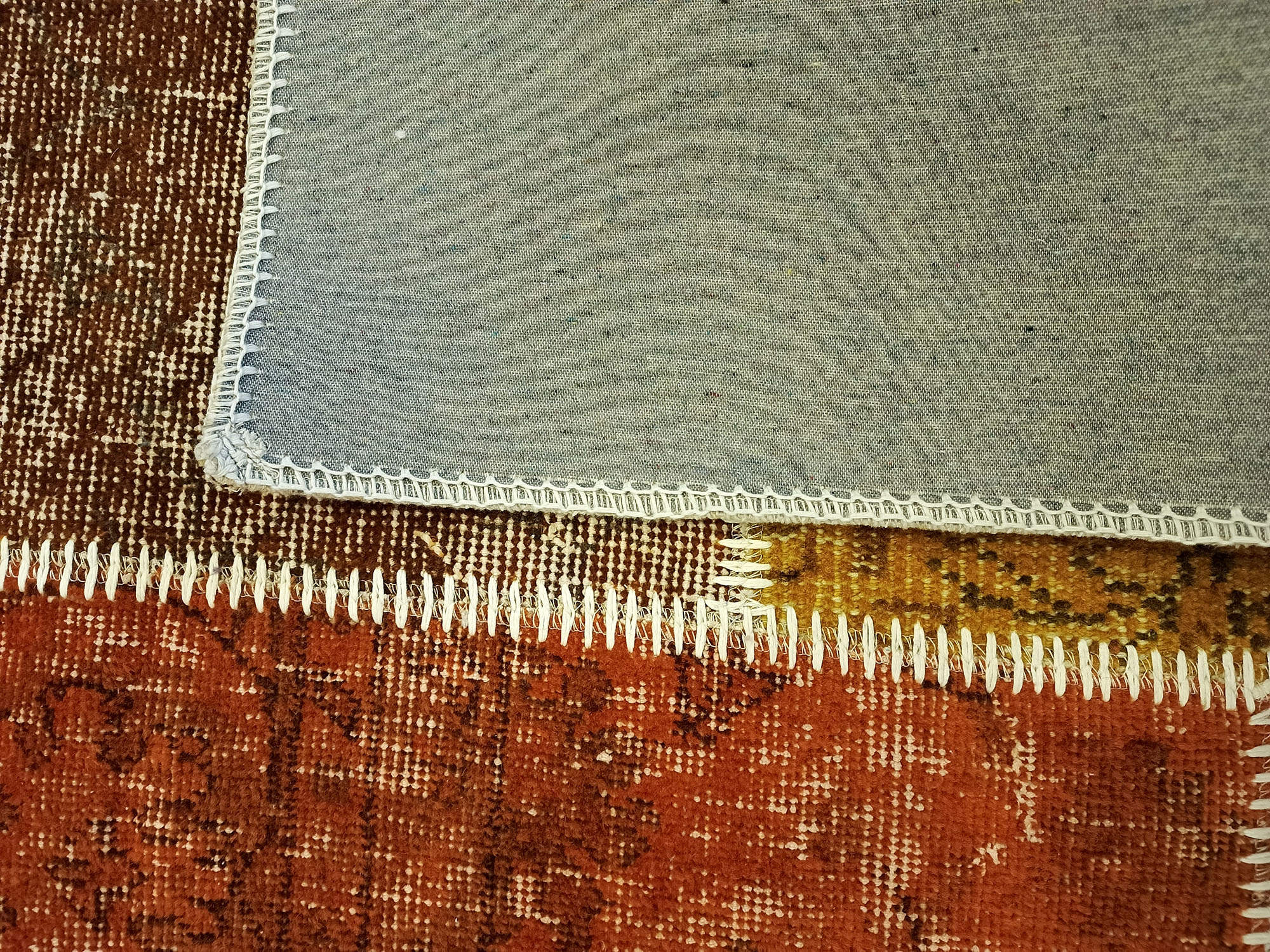 El Yapımı Anadolu Patchwork Halısı 160x235 cm 6405 - Görsel 4