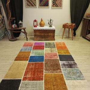 El Yapımı Anadolu Patchwork Halısı   160x235 cm  6405