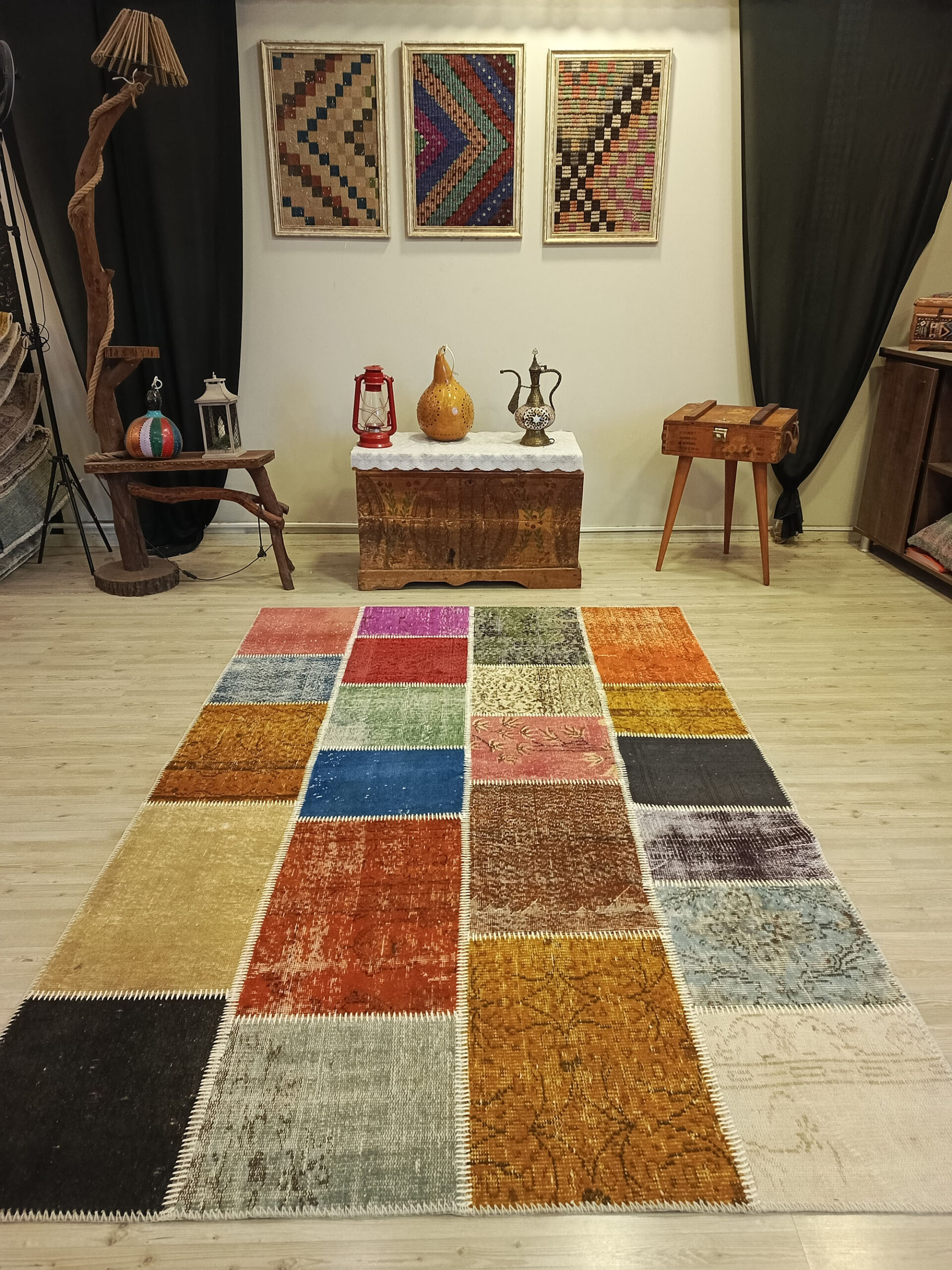 El Yapımı Anadolu Patchwork Halısı   160x235 cm  6405