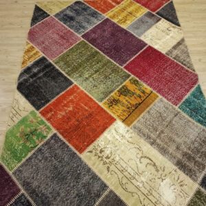 Eskitme El Dokuma Yün Patchwork Halı   160x230 cm  6406