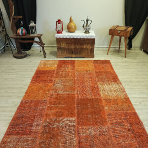Yüzyıllık Sanat Eskitme Patchwork Halısı   160x232 cm  6408