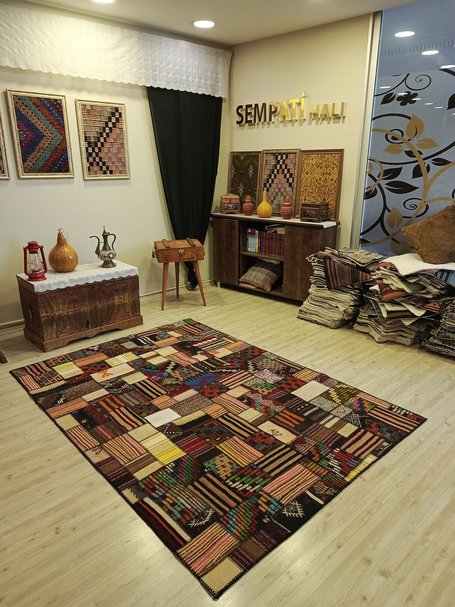 İnce İşçilik El Dokuma Patchwork Halı 160x230 cm 6409 - Görsel 6