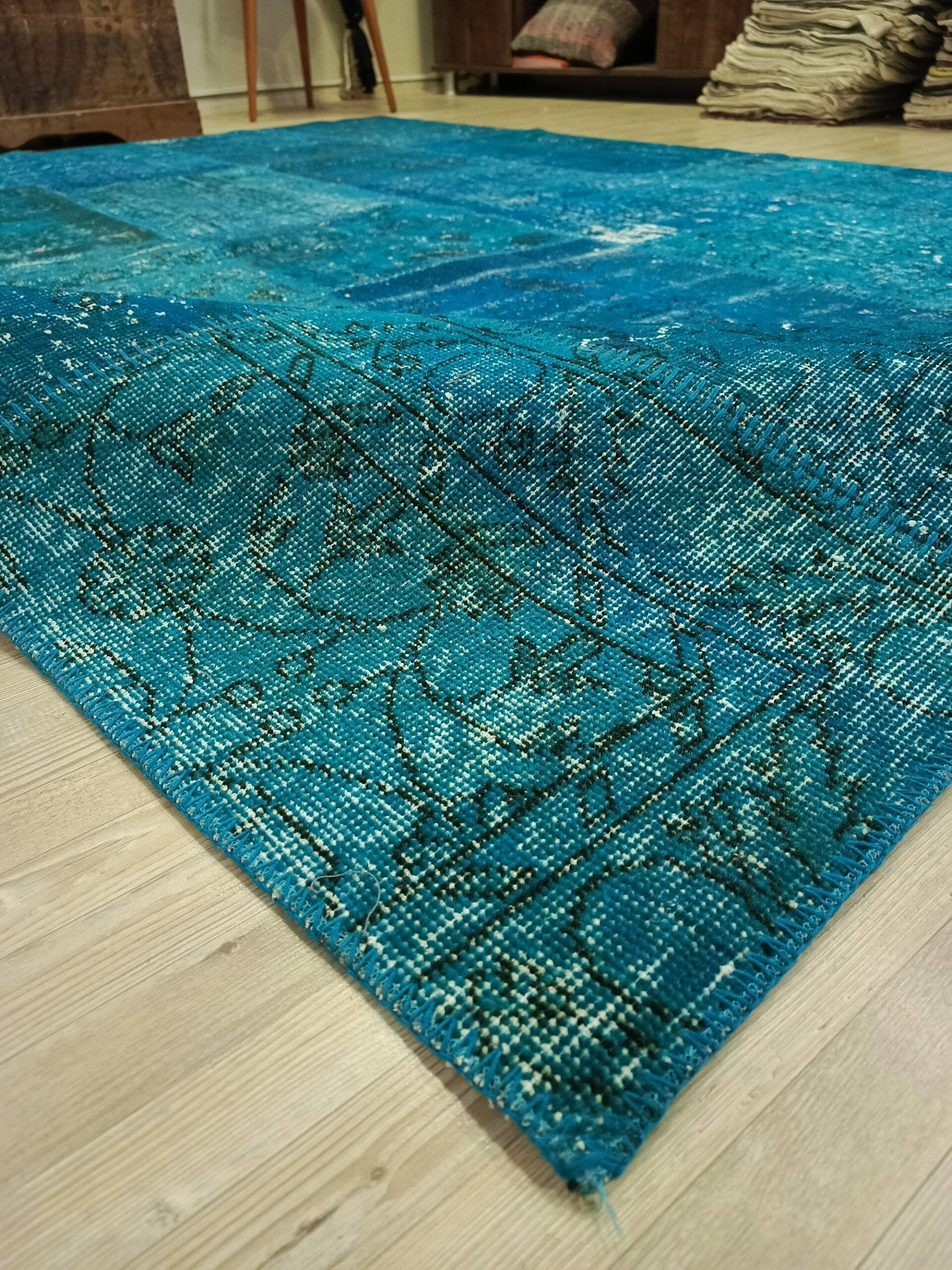 Kök Boya El Dokuma Patchwork Halısı 200x300 cm 6410 - Görsel 4