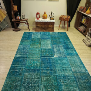 Kök Boya El Dokuma Patchwork Halısı   200x300 cm  6410