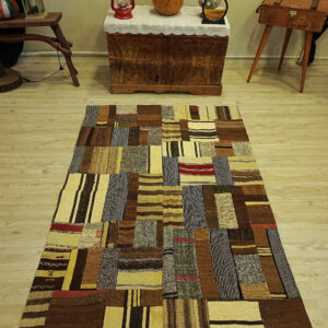 El Dokuma Özel Tasarım Patchwork Halı   116x173 cm  6414