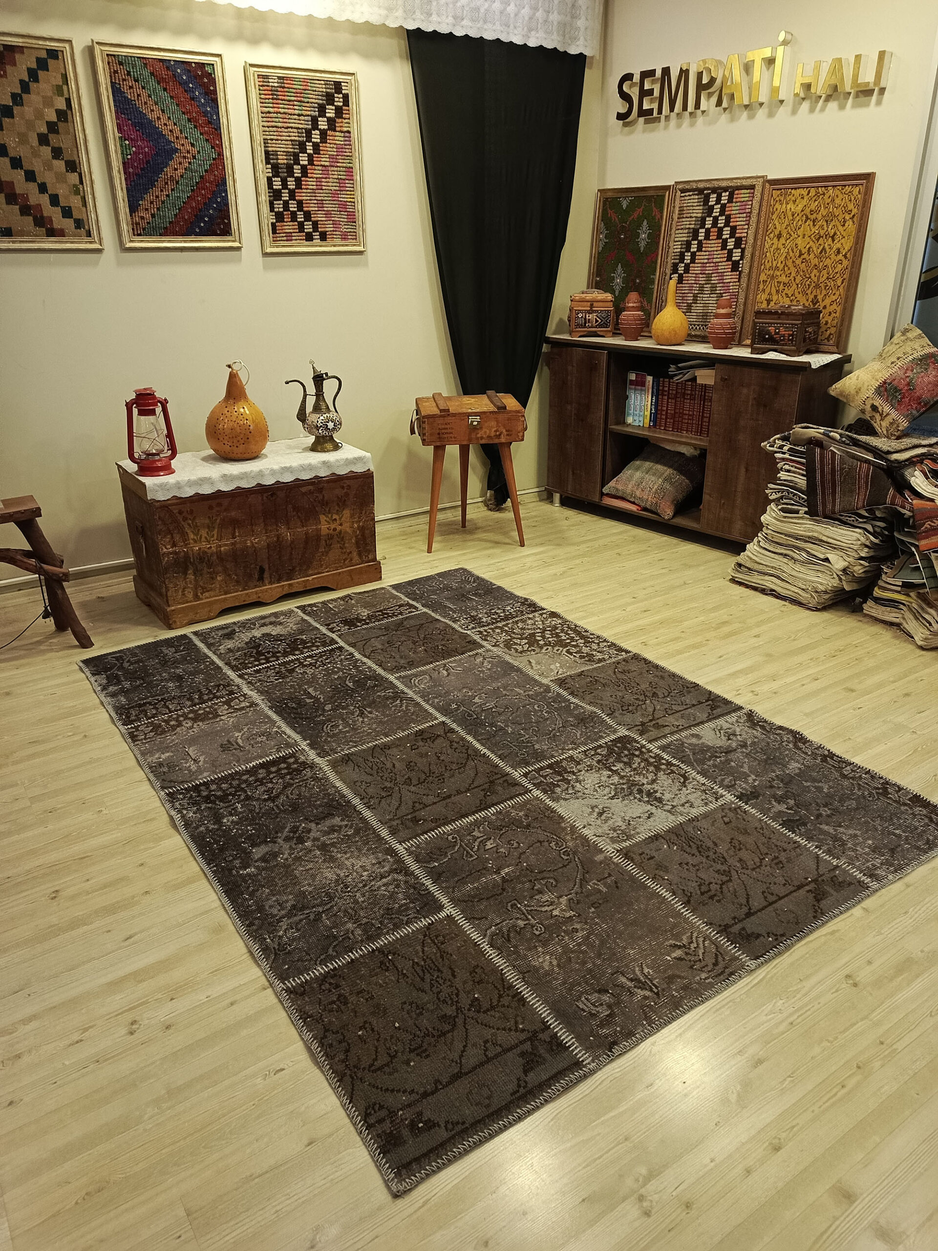 İnce İşçilik El Dokuma Patchwork Halı 170x250 cm 6416 - Görsel 2