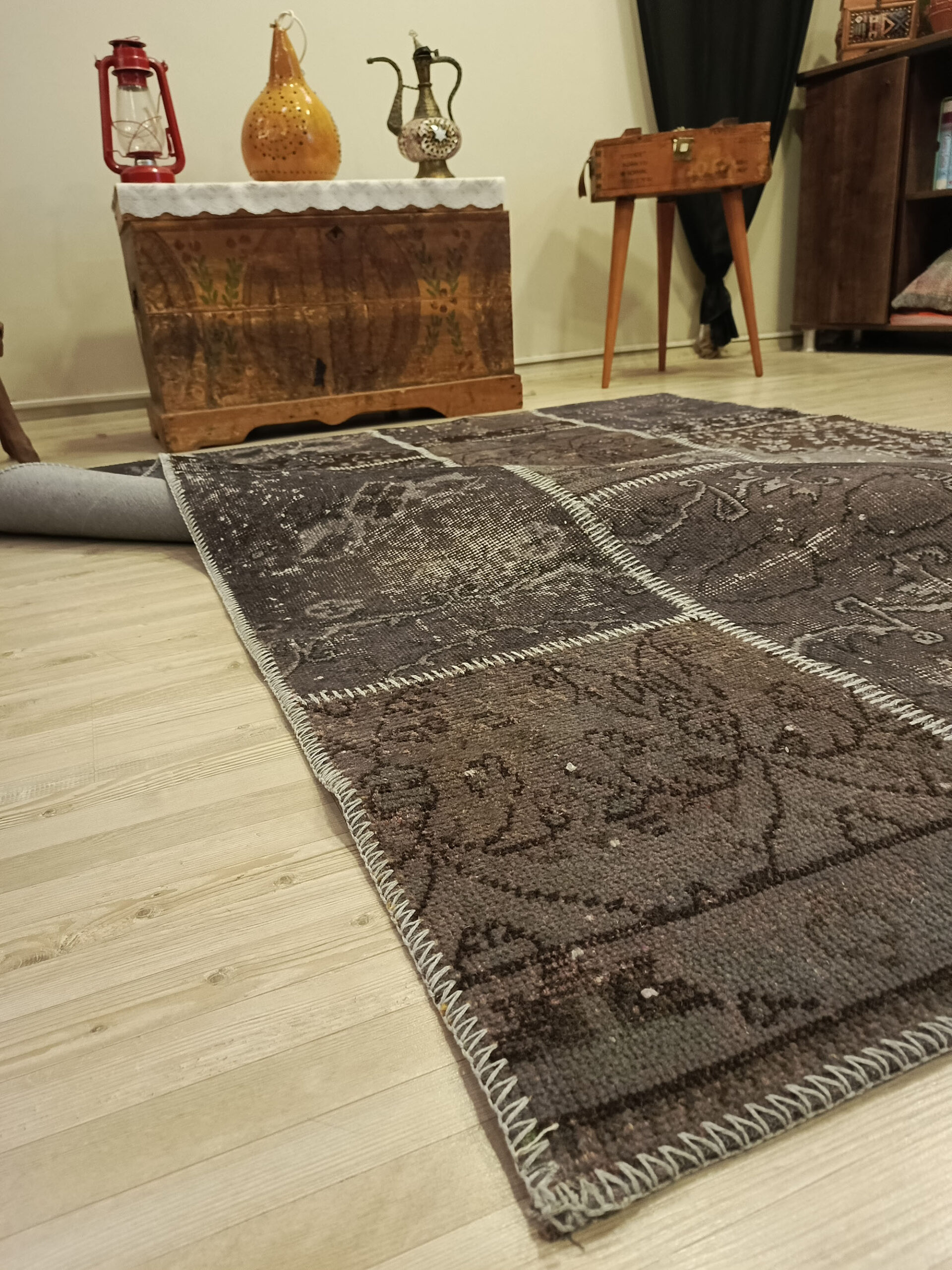 İnce İşçilik El Dokuma Patchwork Halı 170x250 cm 6416 - Görsel 3