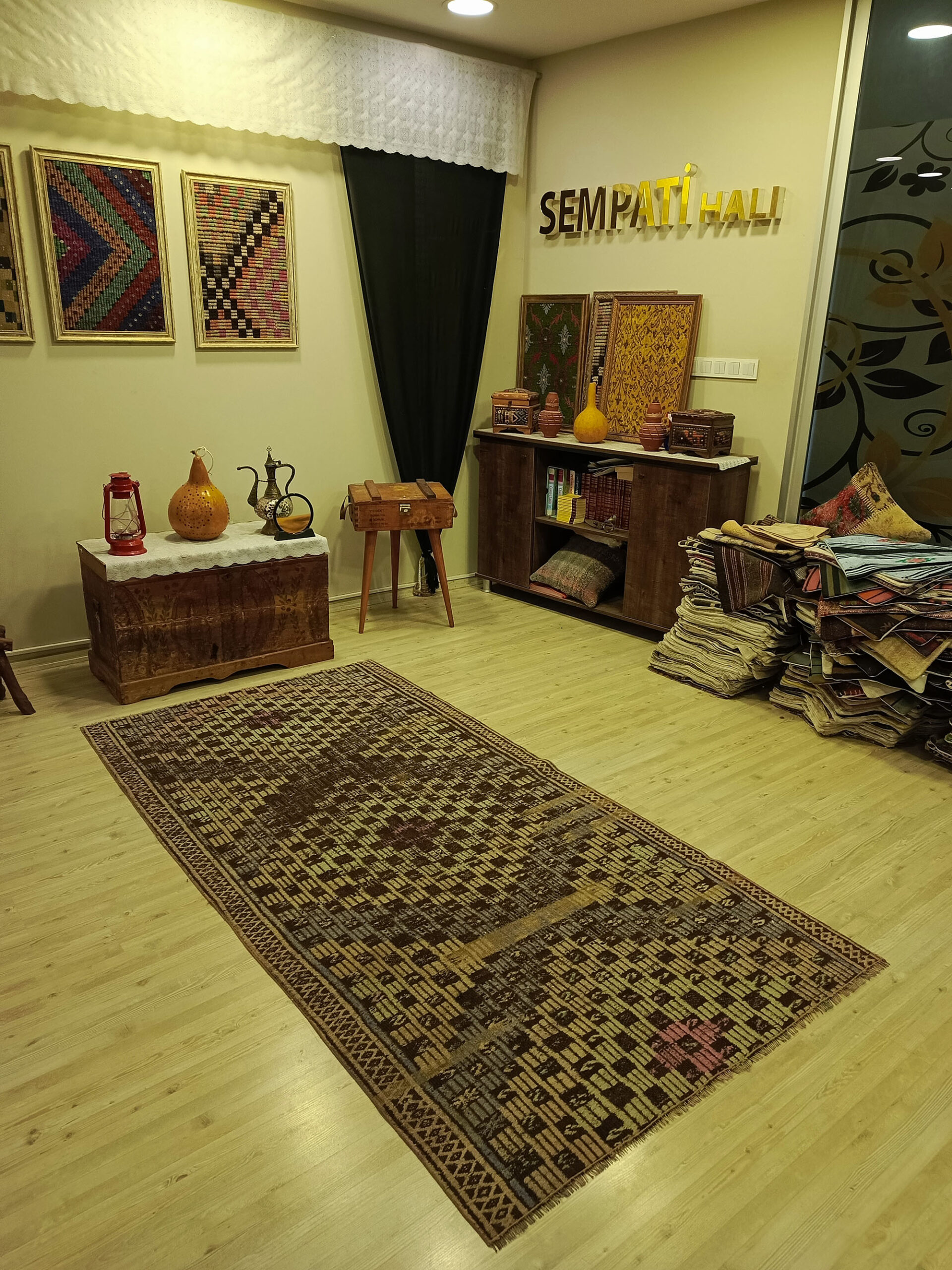 Yün Eskitme Patchwork Halı 119x240 cm 6418 - Görsel 2