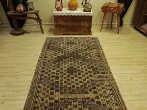 Yün Eskitme Patchwork Halı 119x240 cm 6418