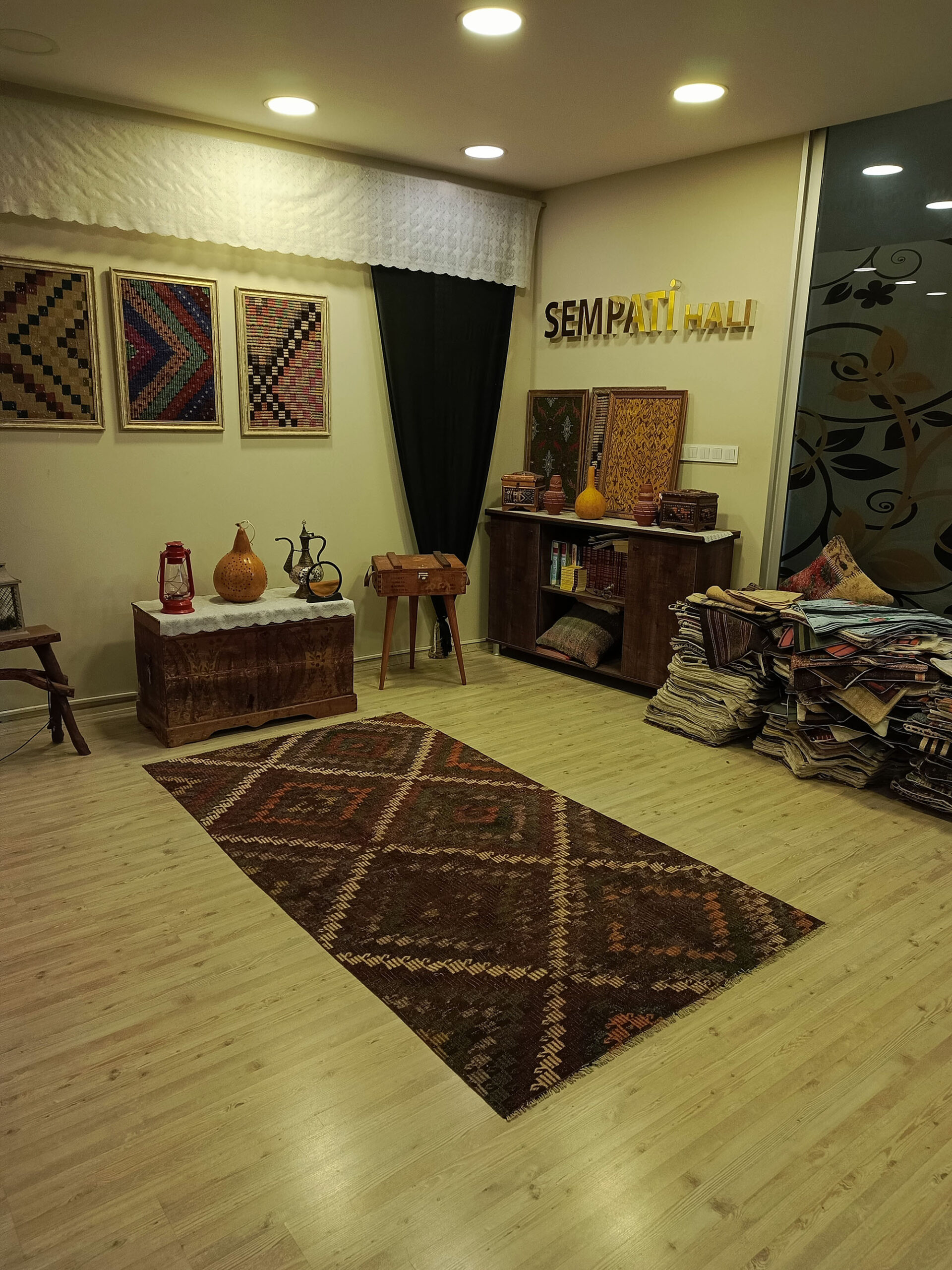 Eskitme El Dokuma Yün Patchwork Halı 120x228 cm 6419 - Görsel 2