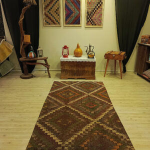 Eskitme El Dokuma Yün Patchwork Halı   120x228 cm  6419