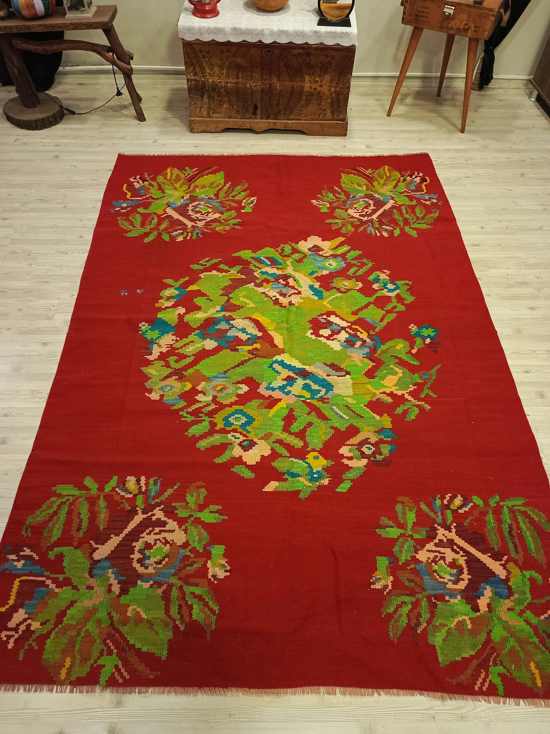 El Yapımı Anadolu Patchwork Halısı 179x252 cm 6420 - Görsel 3