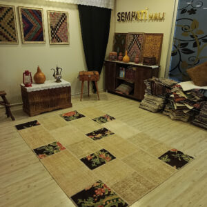 Eskitme Yün Patchwork Halısı   160x240 cm  6424
