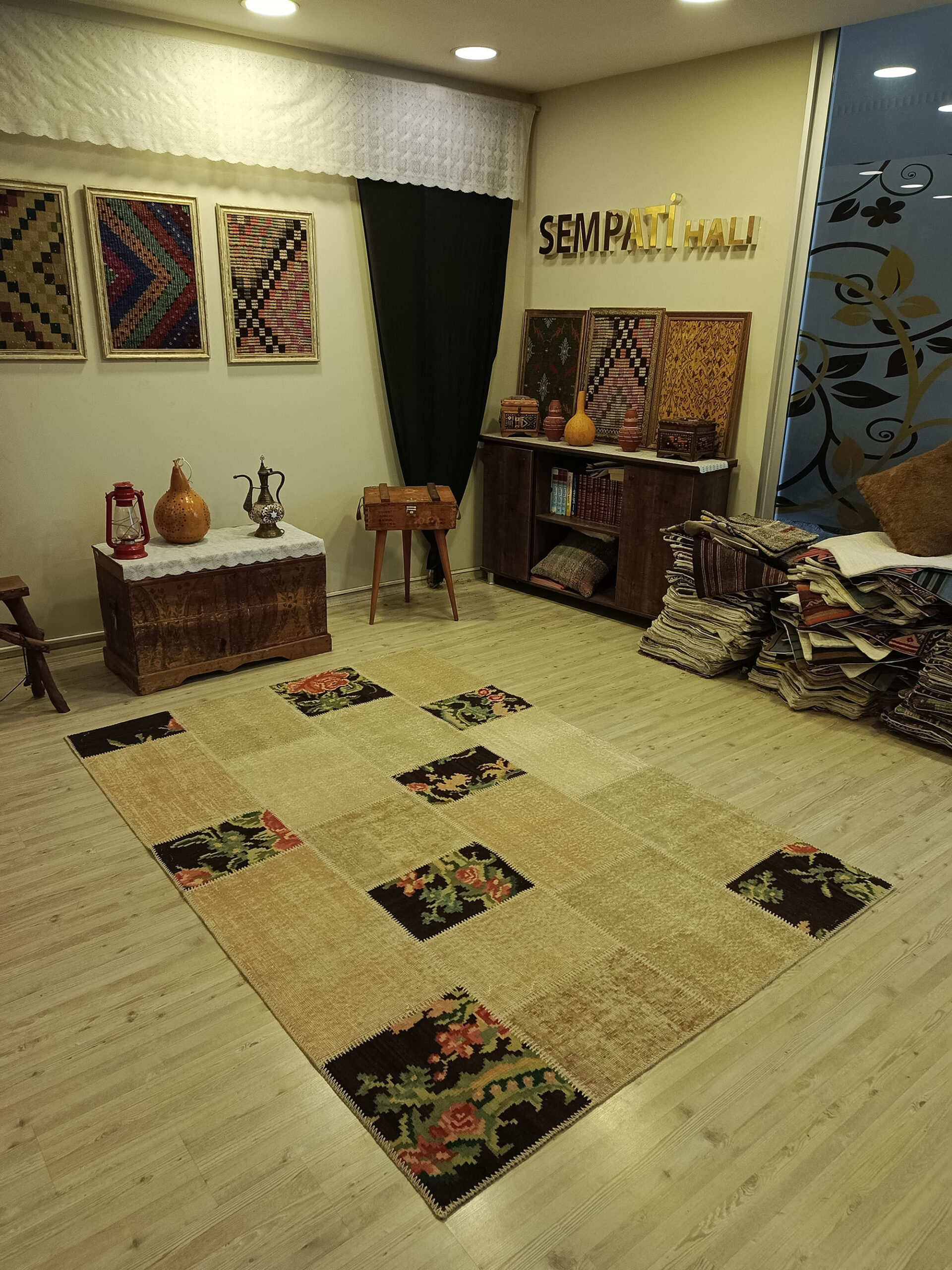 Eskitme Yün Patchwork Halısı   160x240 cm  6424