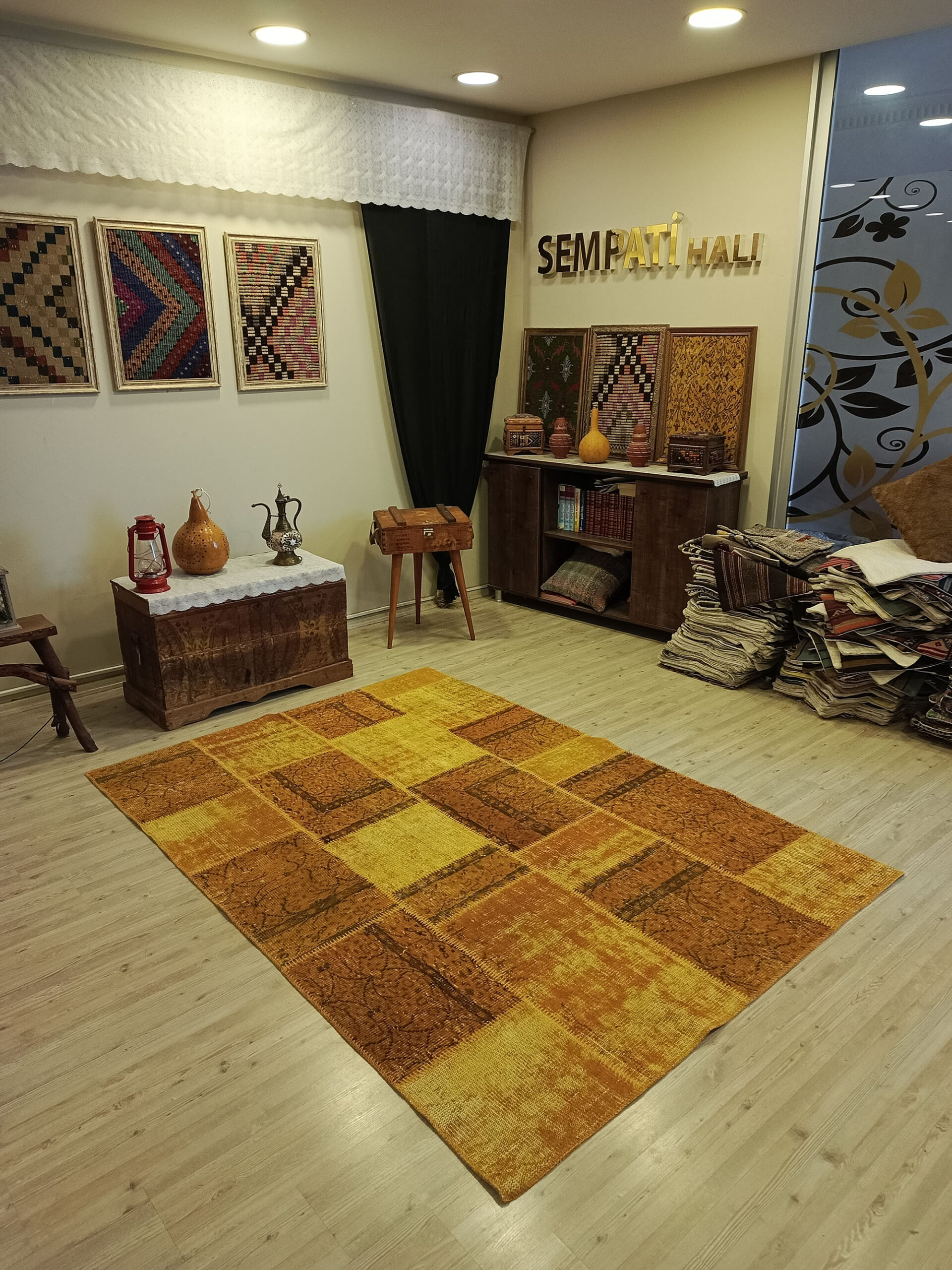 Geçmişin İzleri Sarı Patchwork Halı 160x230 cm 6500 - Görsel 2