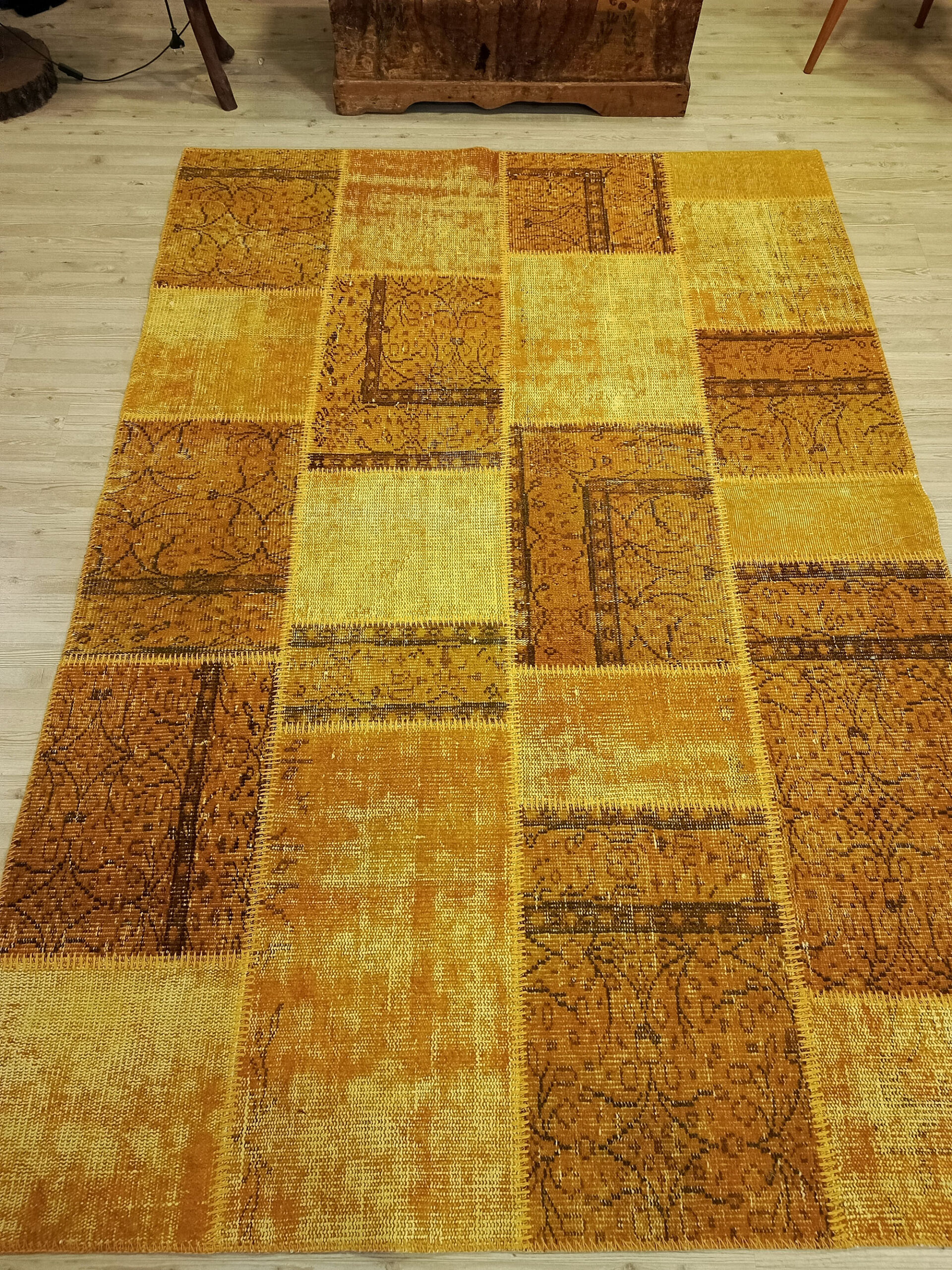 Geçmişin İzleri Sarı Patchwork Halı 160x230 cm 6500 - Görsel 8