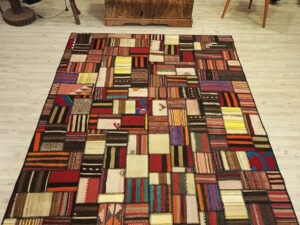 Kök Boya El Dokuma Patchwork Halısı   160x230 cm  6505