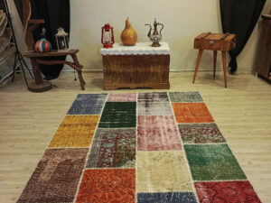 Eski Tarz El Dokuma Patchwork Halı   160x230 cm  6509