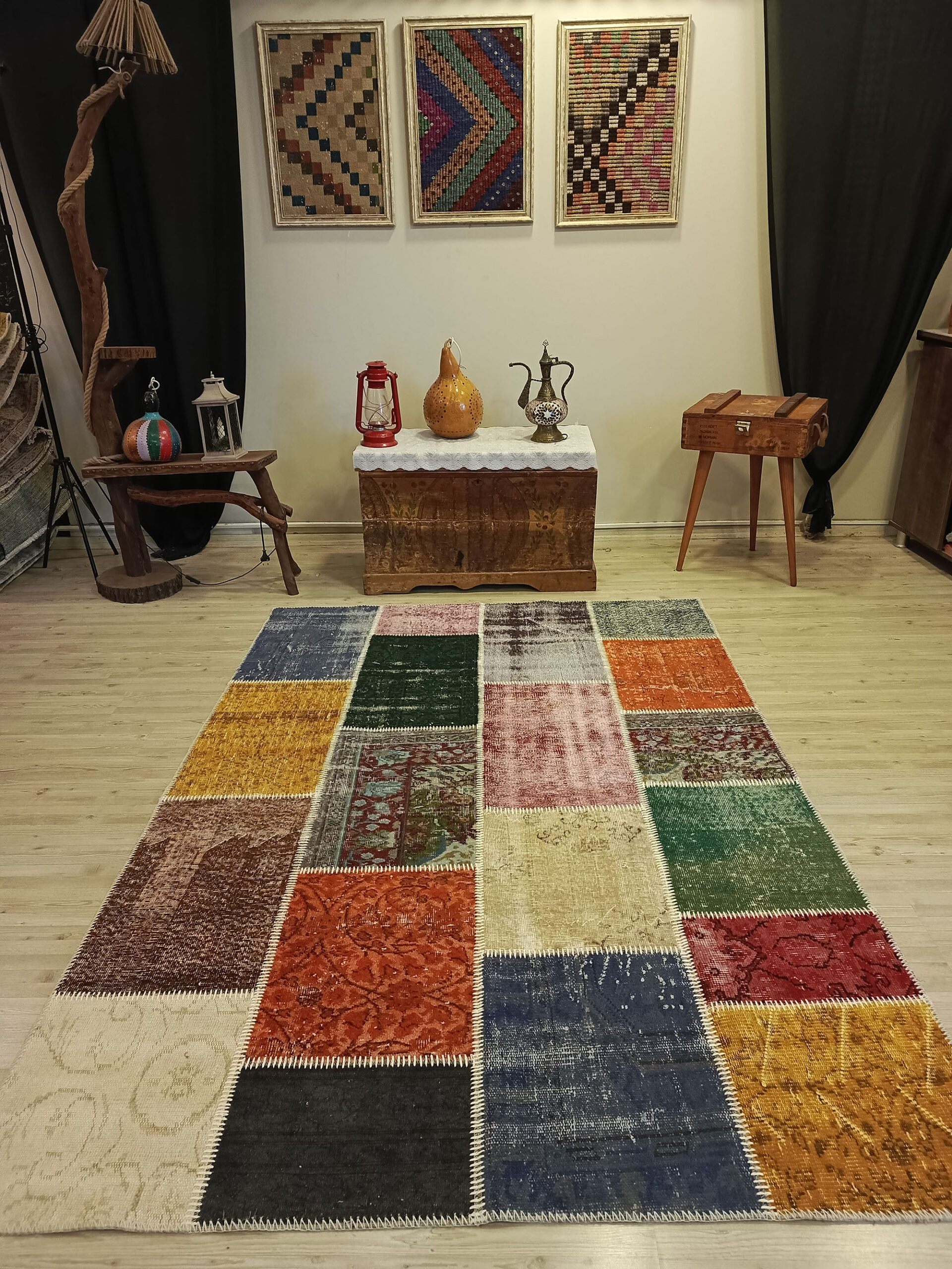 Eski Tarz El Dokuma Patchwork Halı   160x230 cm  6509