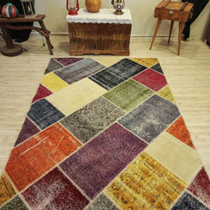 Anadolu Desenli Eskitme Patchwork Halı   160x230 cm  6510