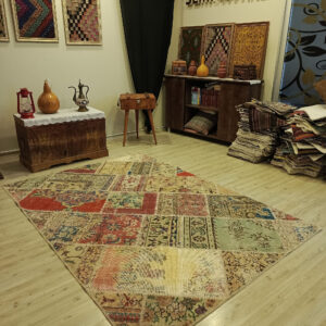 El İşçiliği Eskitme Patchwork Halı   160x230 cm  6422