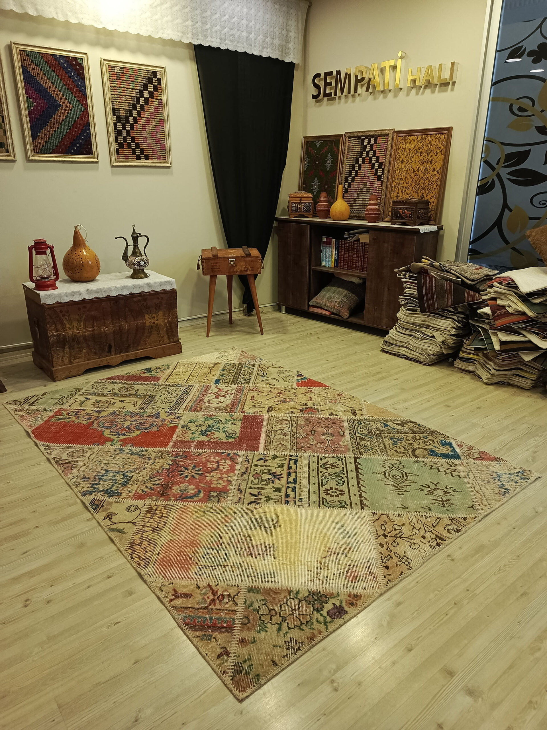 El İşçiliği Eskitme Patchwork Halı   160x230 cm  6422