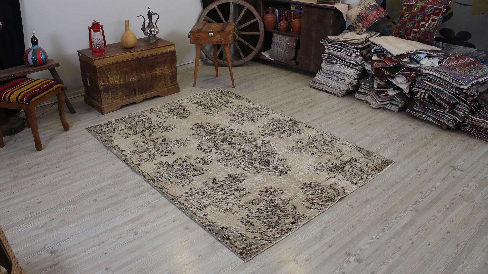 Eskitme Vintage El Dokuma Halı 156 x 215 cm 10518