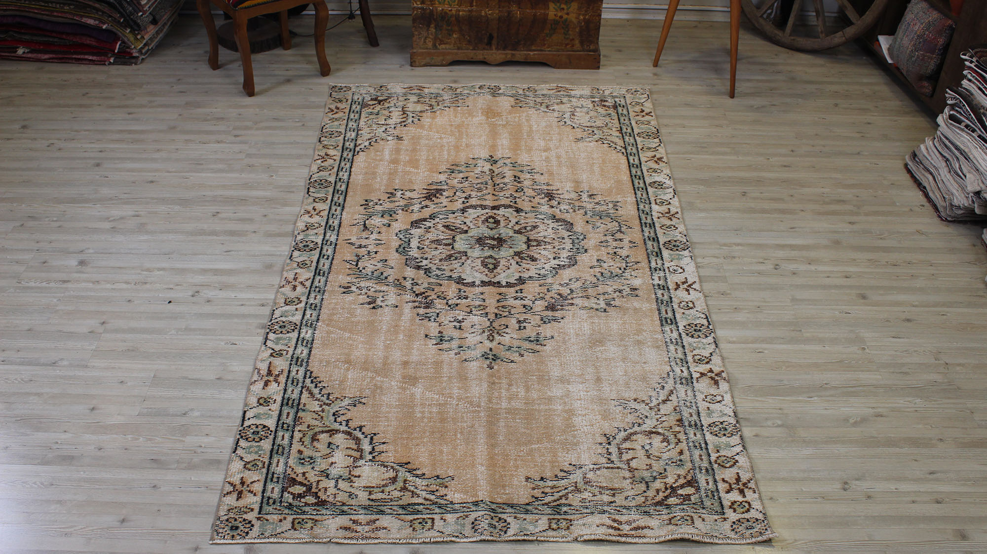 Eskitme Vintage Yün Halı 141 x 250 cm 10522 - Görsel 4