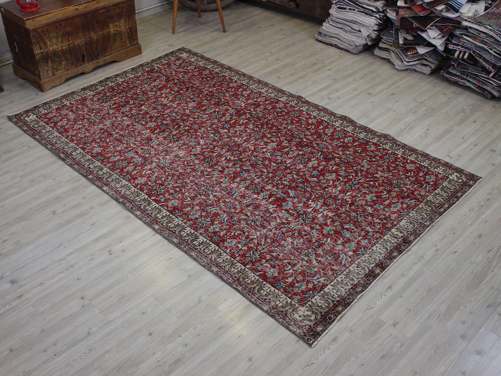 Vintage El Dokuma Yün Halı 158 x 260 cm 10538