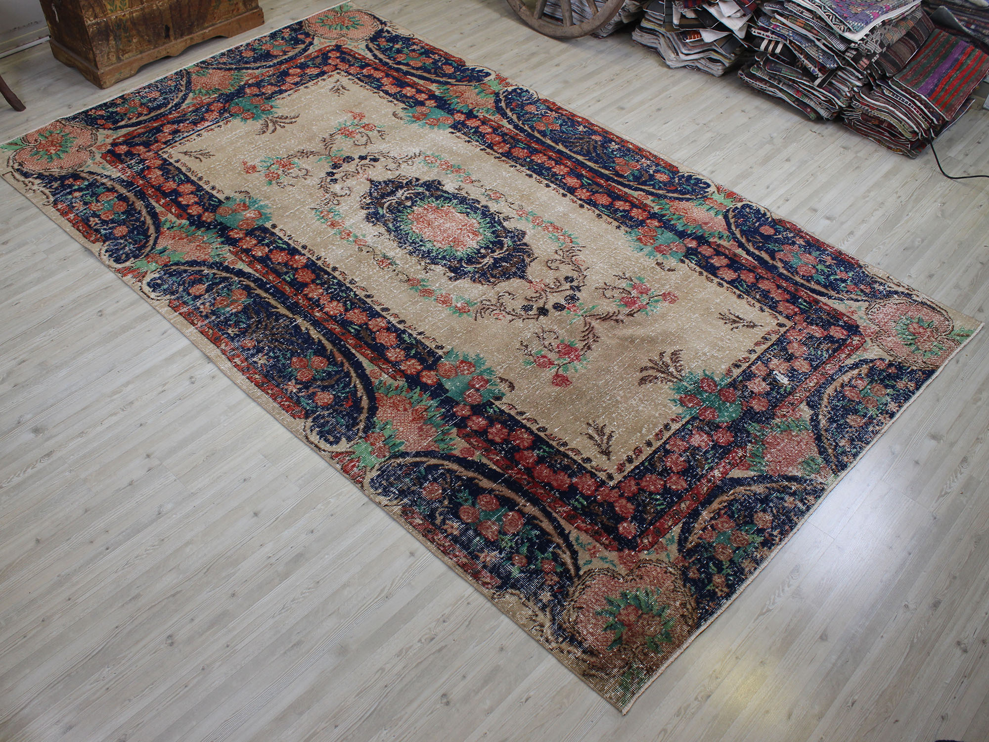 Vintage Yün El Dokuma Halı 196 x 329 cm 10548