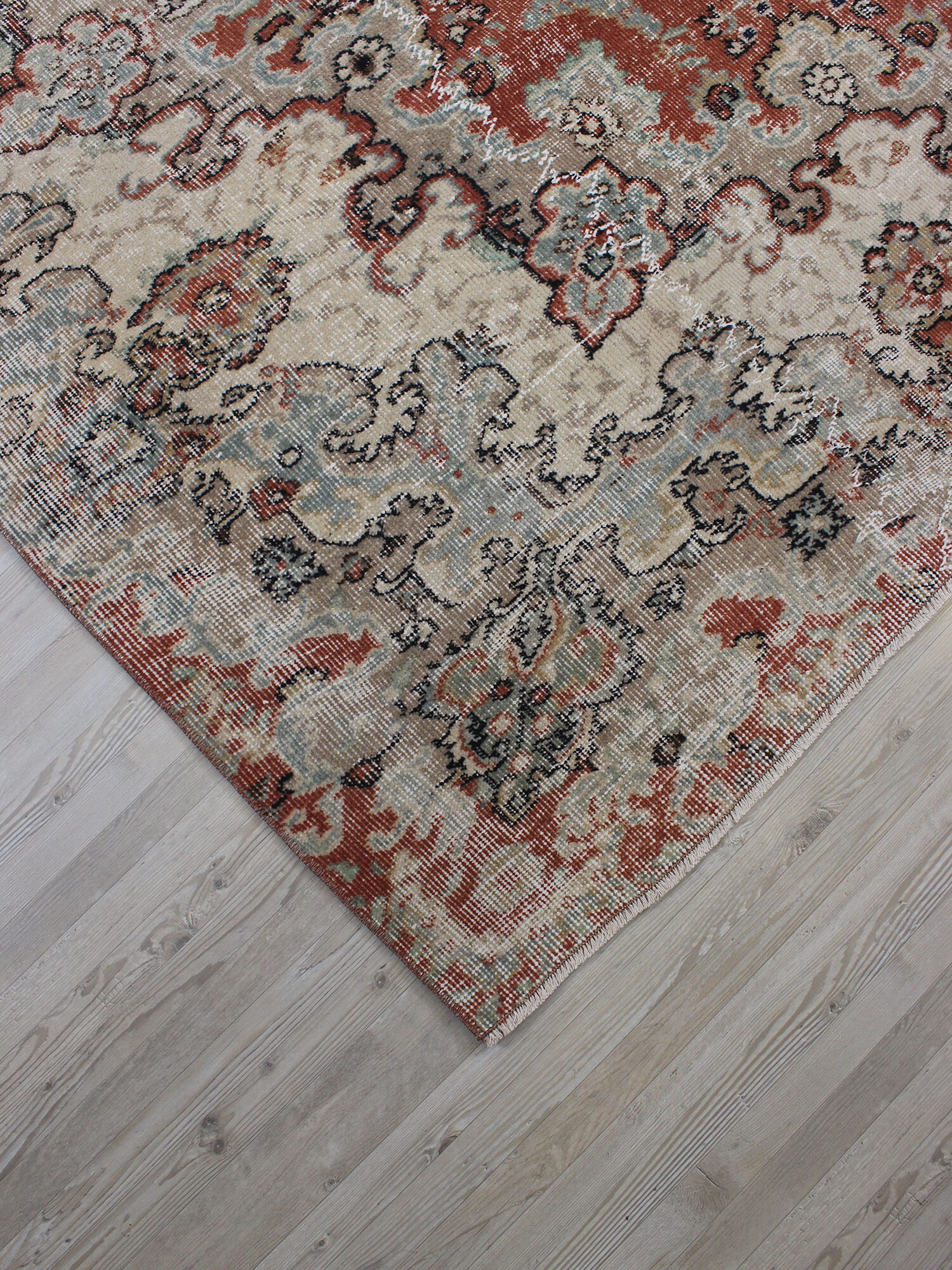 Yün El Dokuma Halı Vintage 214 x 317 cm 10555 - Görsel 4