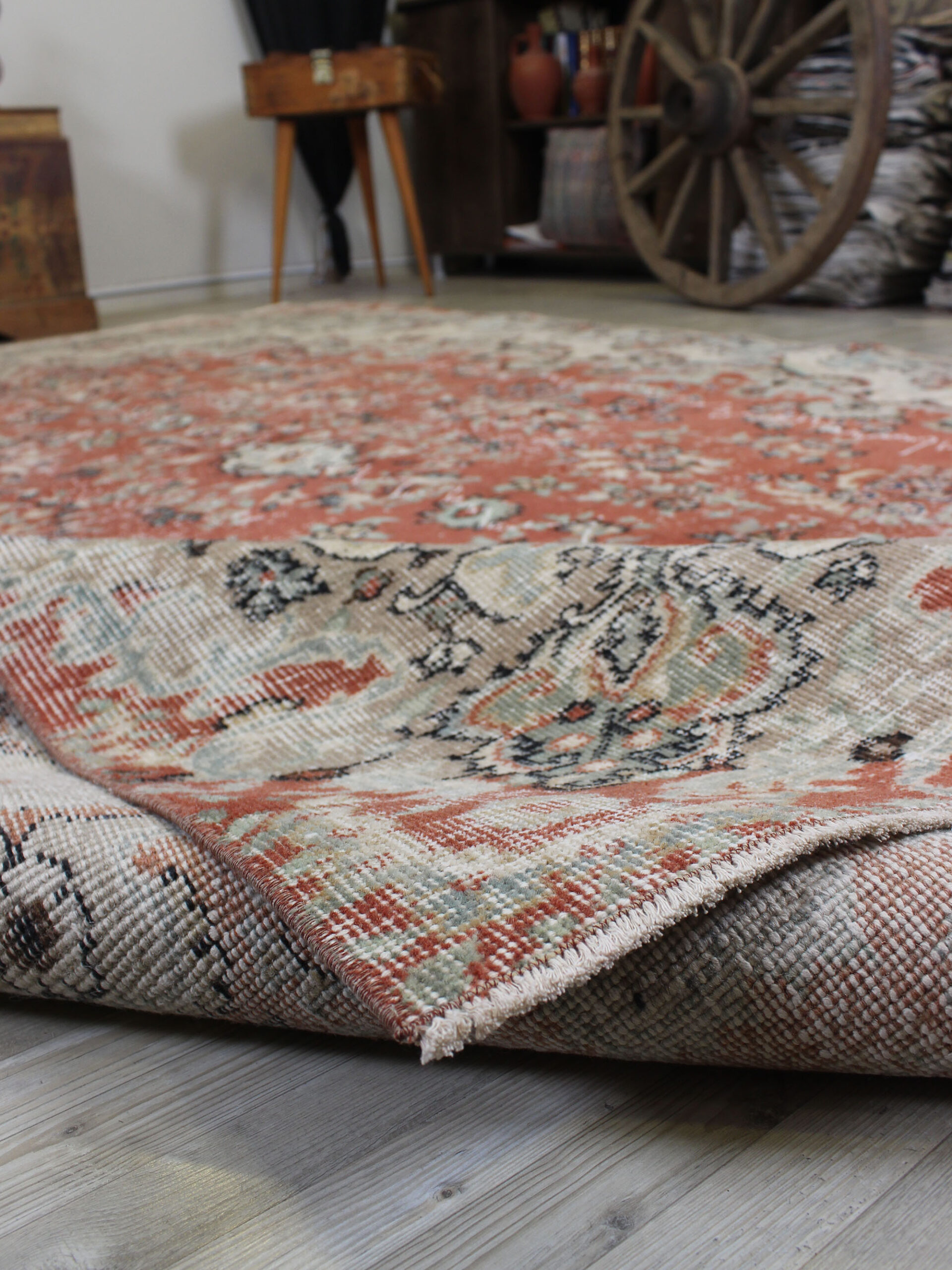 Yün El Dokuma Halı Vintage 214 x 317 cm 10555 - Görsel 5