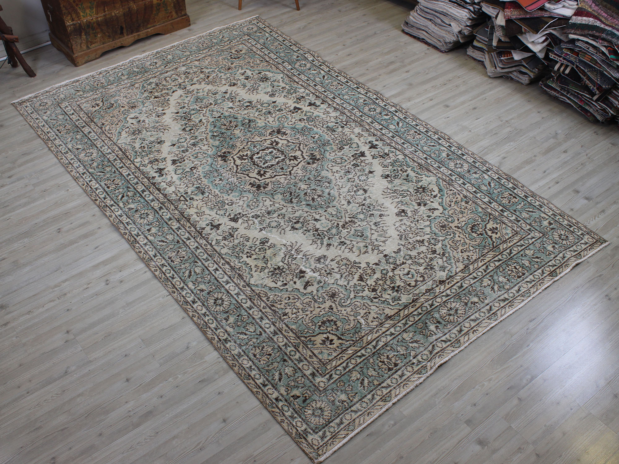 Yün Eskitme Vintage Halı 180 x 302 cm 10568