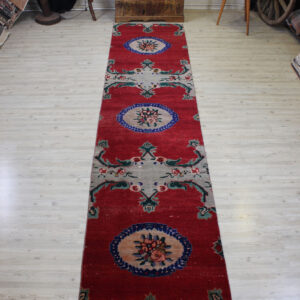 El Dokuma Vintage Yün Halı 90 x 389 cm 10576