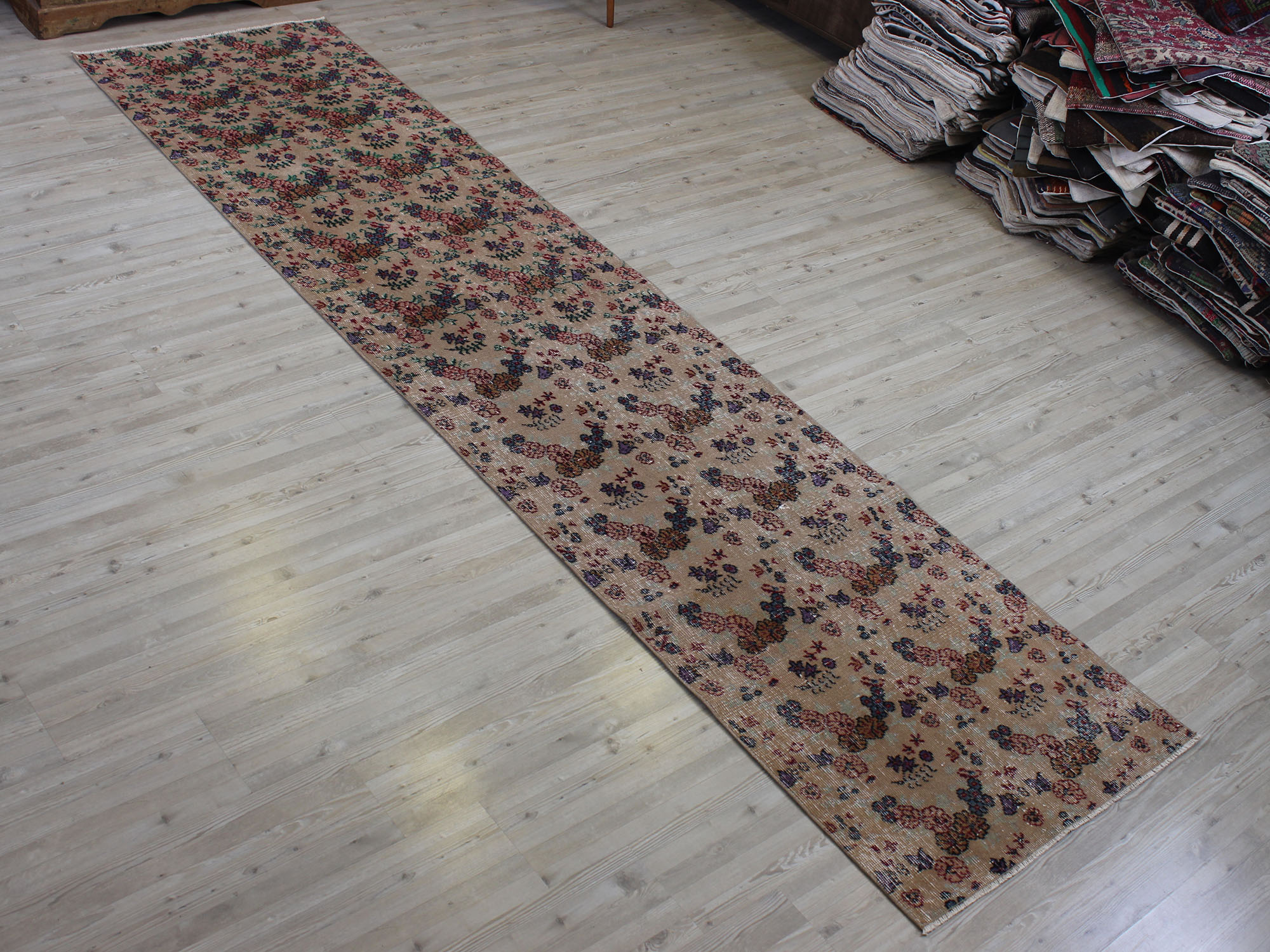 El Yapımı Vintage Yün Halı 79 x 316 cm 10584