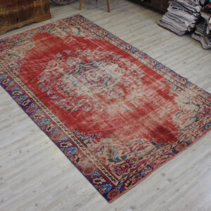 Eskitme El Yapımı Yün Vintage Halı 169 x 270 cm 10602