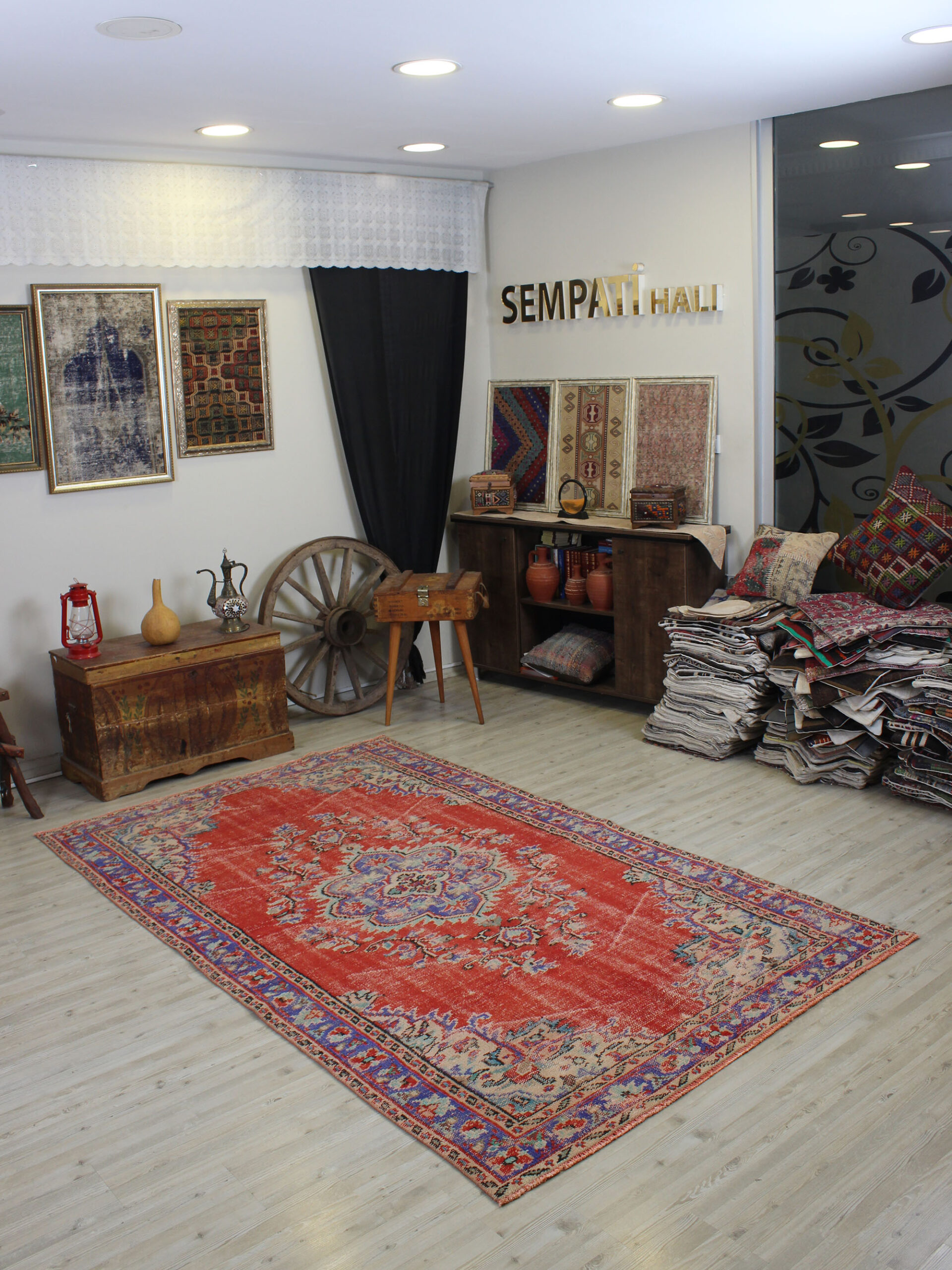 Vintage El Yapımı Halı Yün 158 x 266 cm 10603 - Görsel 2