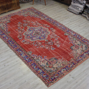 Vintage El Yapımı Halı Yün 158 x 266 cm 10603