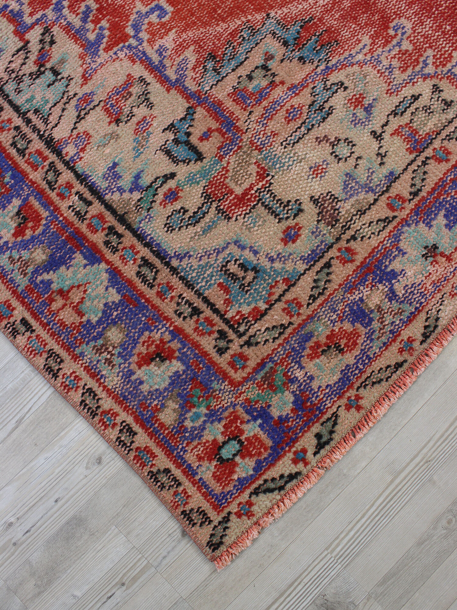 Vintage El Yapımı Halı Yün 158 x 266 cm 10603 - Görsel 4