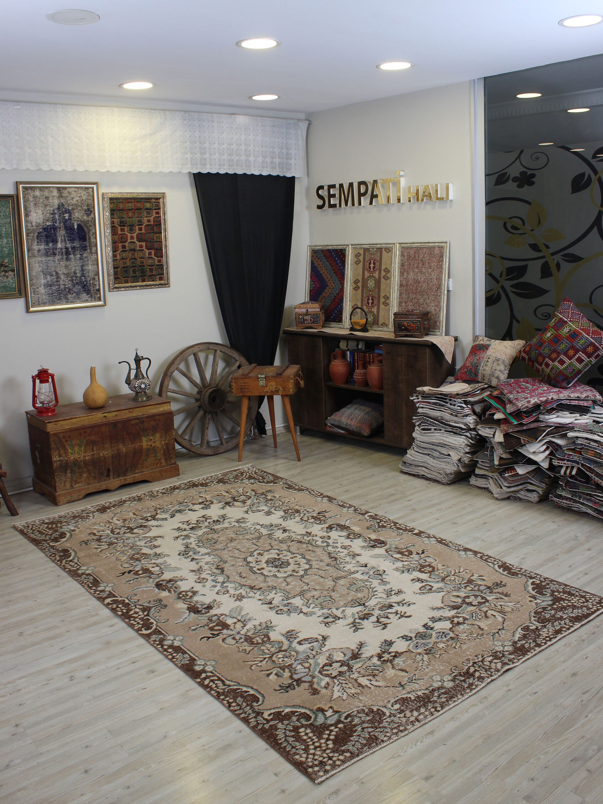 El Yapımı Yün Eskitme Halı 166 x 284 cm 10607 - Görsel 8