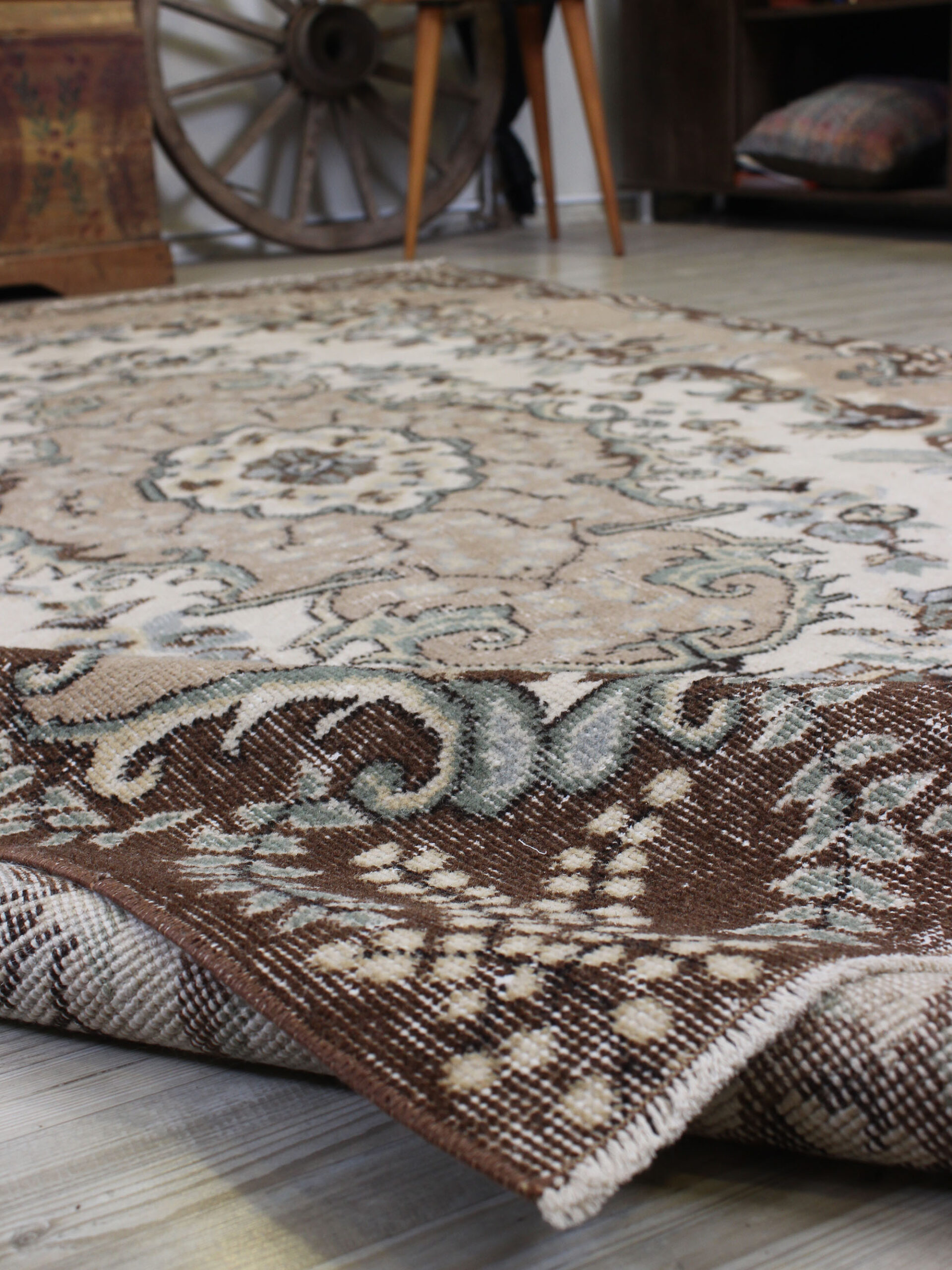 El Yapımı Yün Eskitme Halı 166 x 284 cm 10607 - Görsel 6