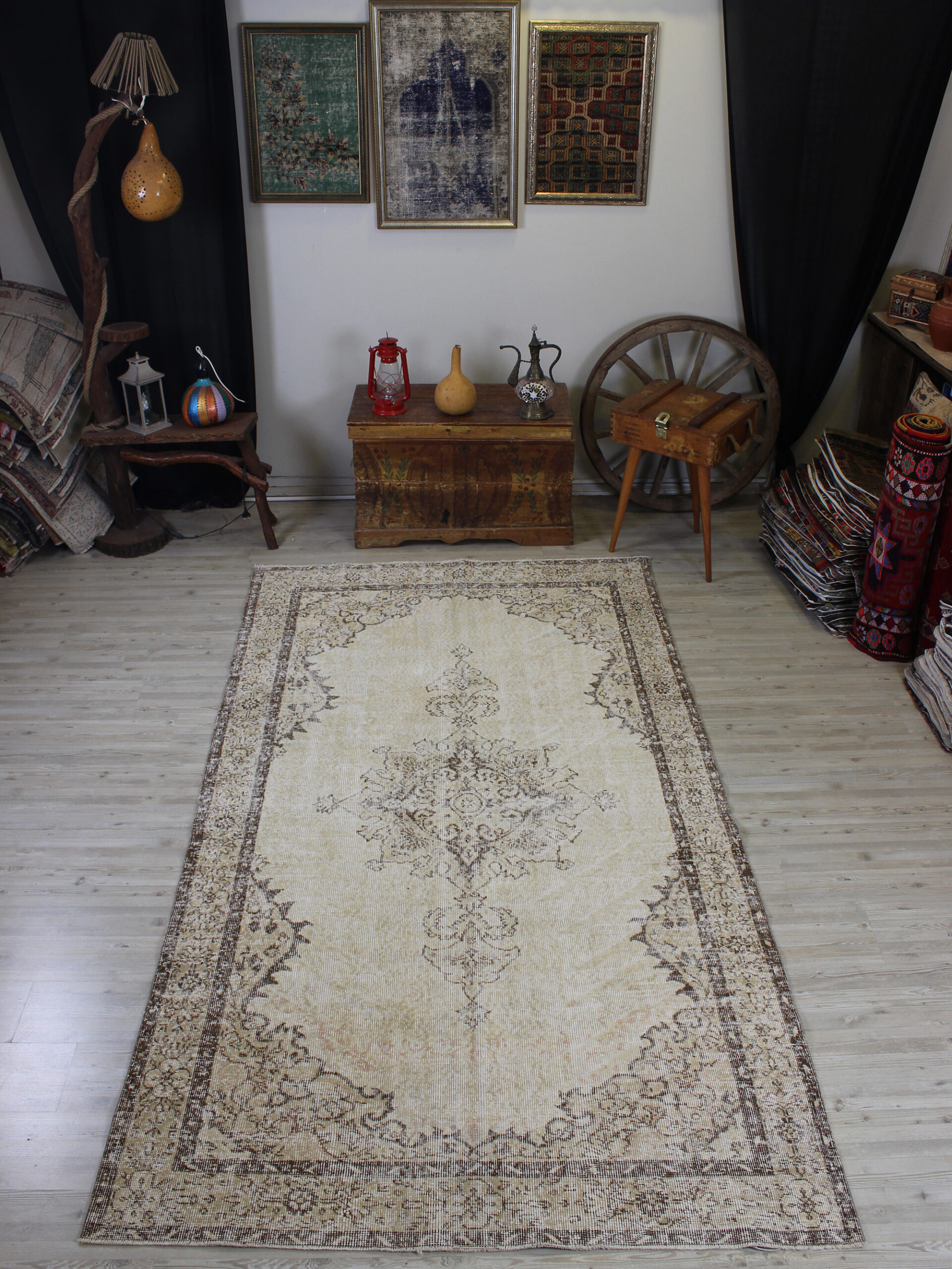 Vintage El Yapımı Halı Eskitme 160 x 288 cm 10621 - Görsel 7