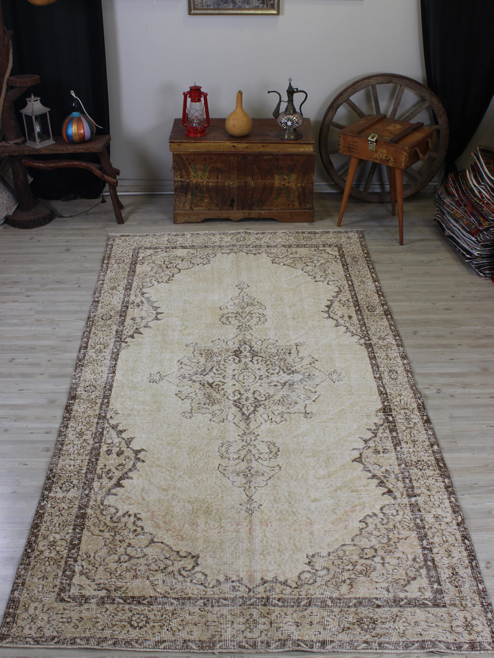 Vintage El Yapımı Halı Eskitme 160 x 288 cm 10621 - Görsel 8