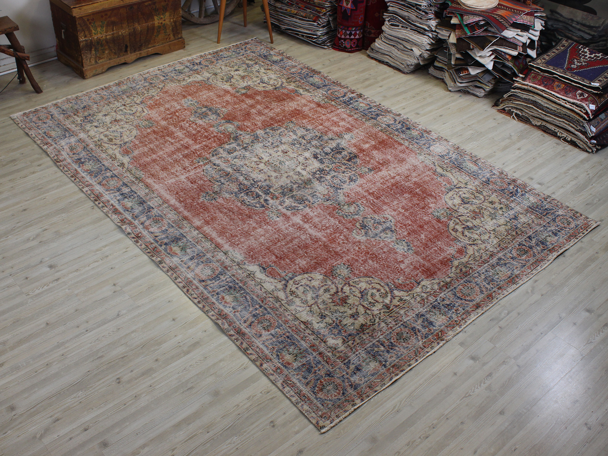 Eskitme El Yapımı Vintage Halı 215 x 318 cm 10627