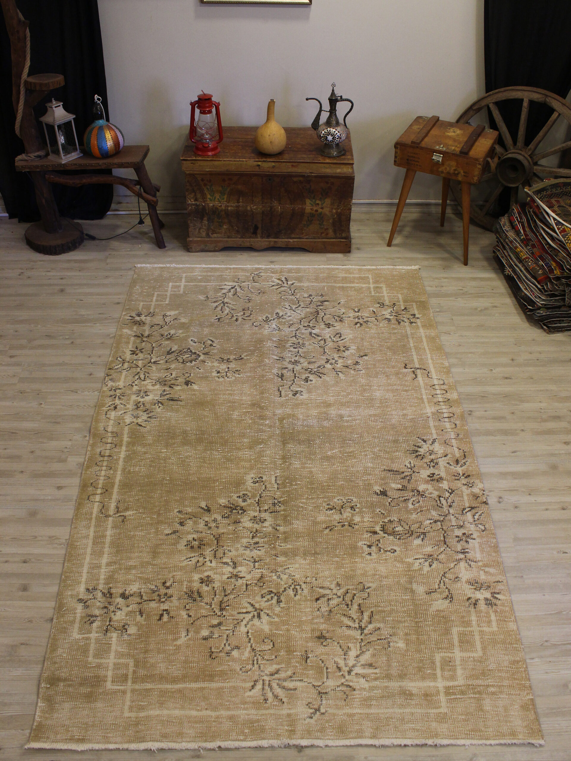 El Dokuma Vintage Yün Halı 155 x 245 cm 10641 - Görsel 4