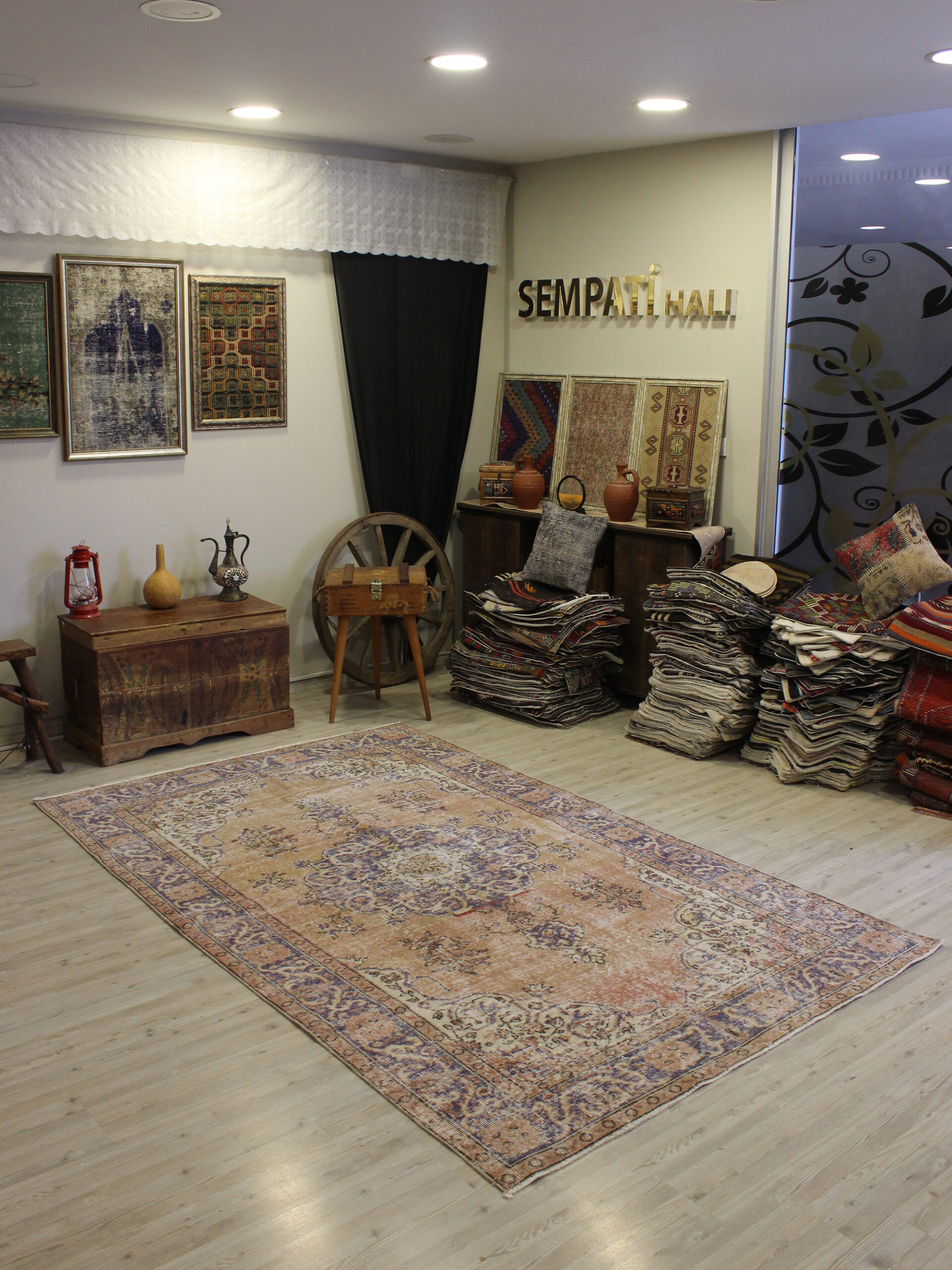 Yün El Yapımı Halı Vintage 165 x 270 cm 10645 - Görsel 3