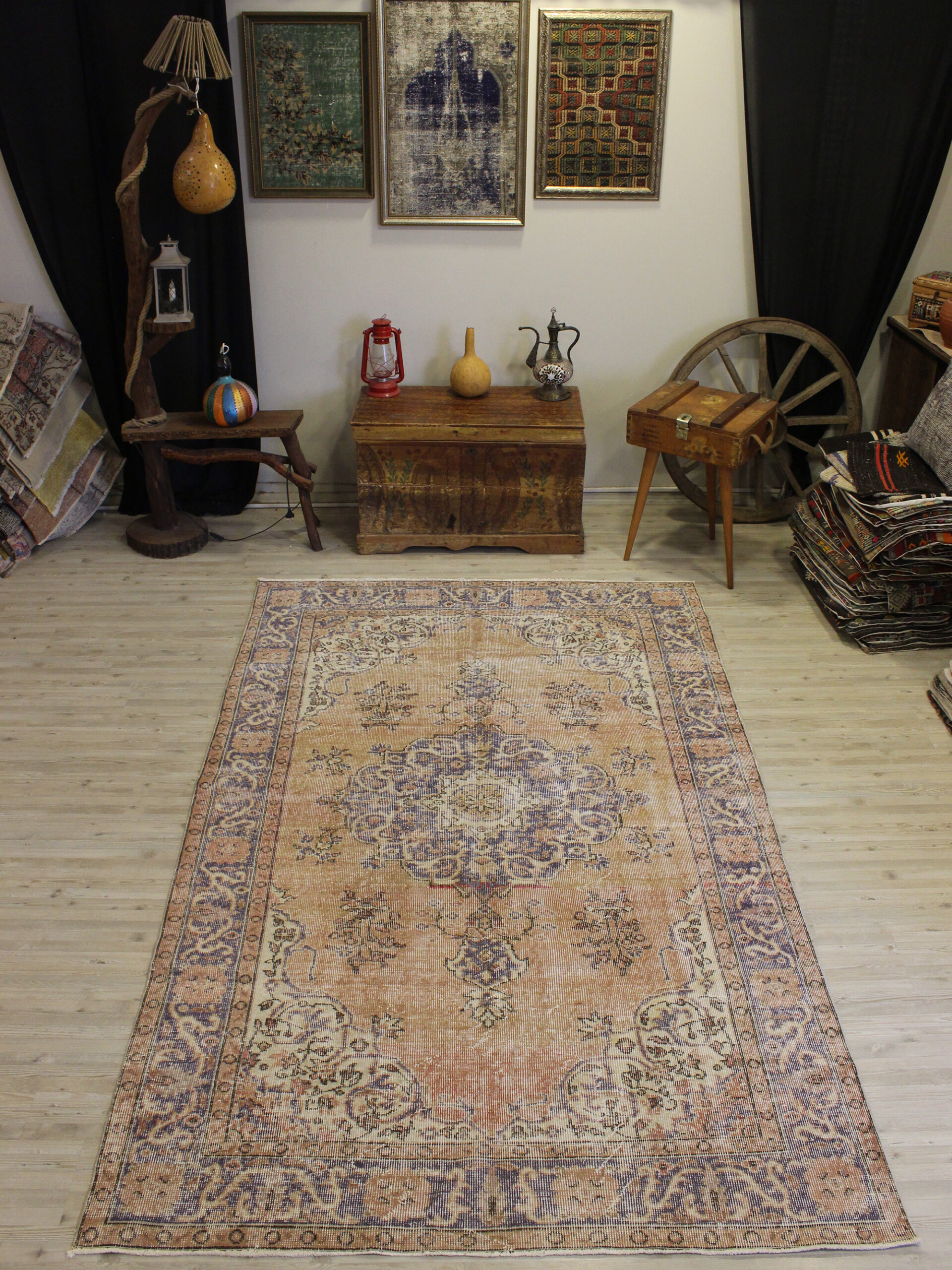 Yün El Yapımı Halı Vintage 165 x 270 cm 10645 - Görsel 7