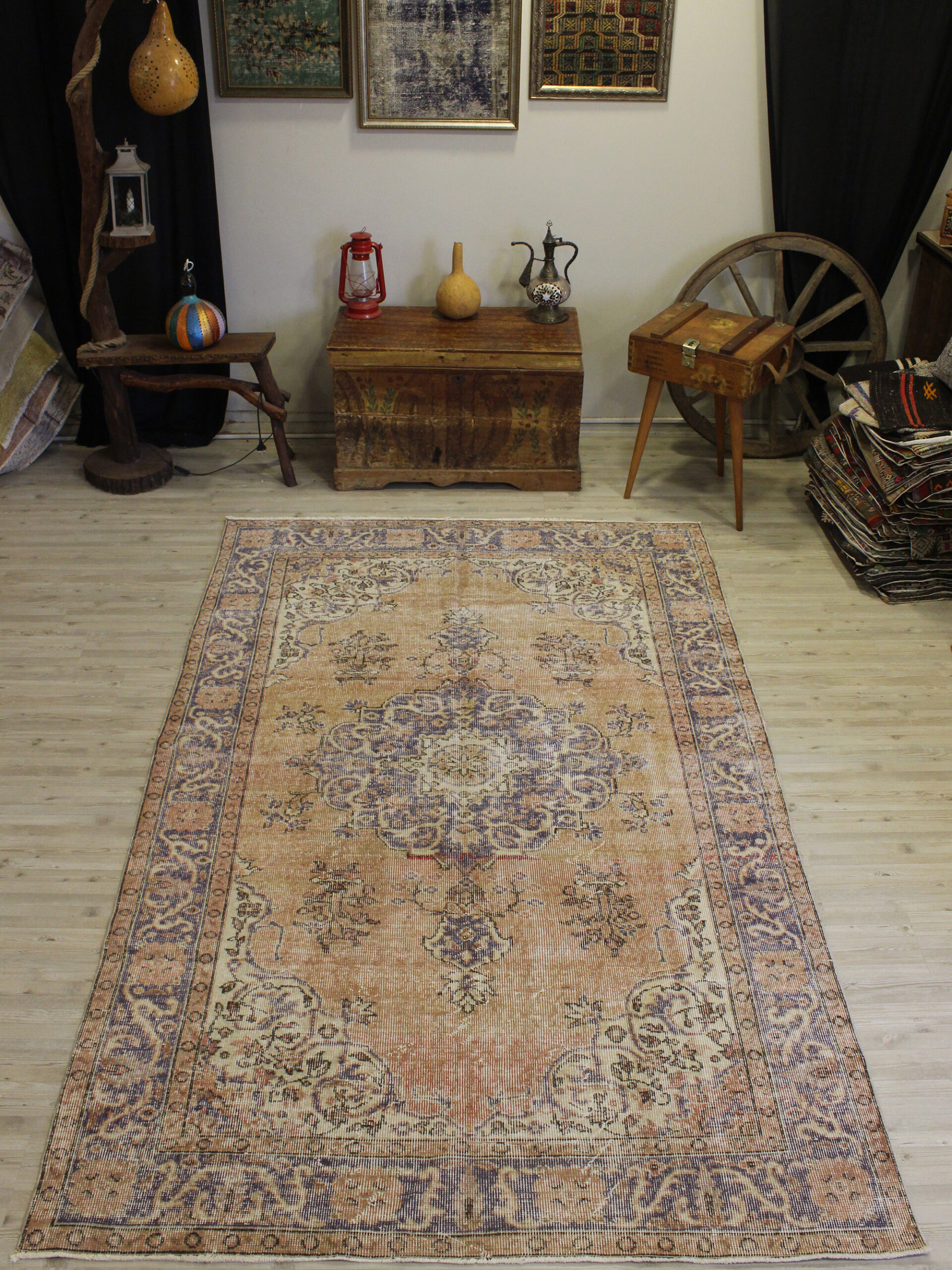 Yün El Yapımı Halı Vintage 165 x 270 cm 10645 - Görsel 8