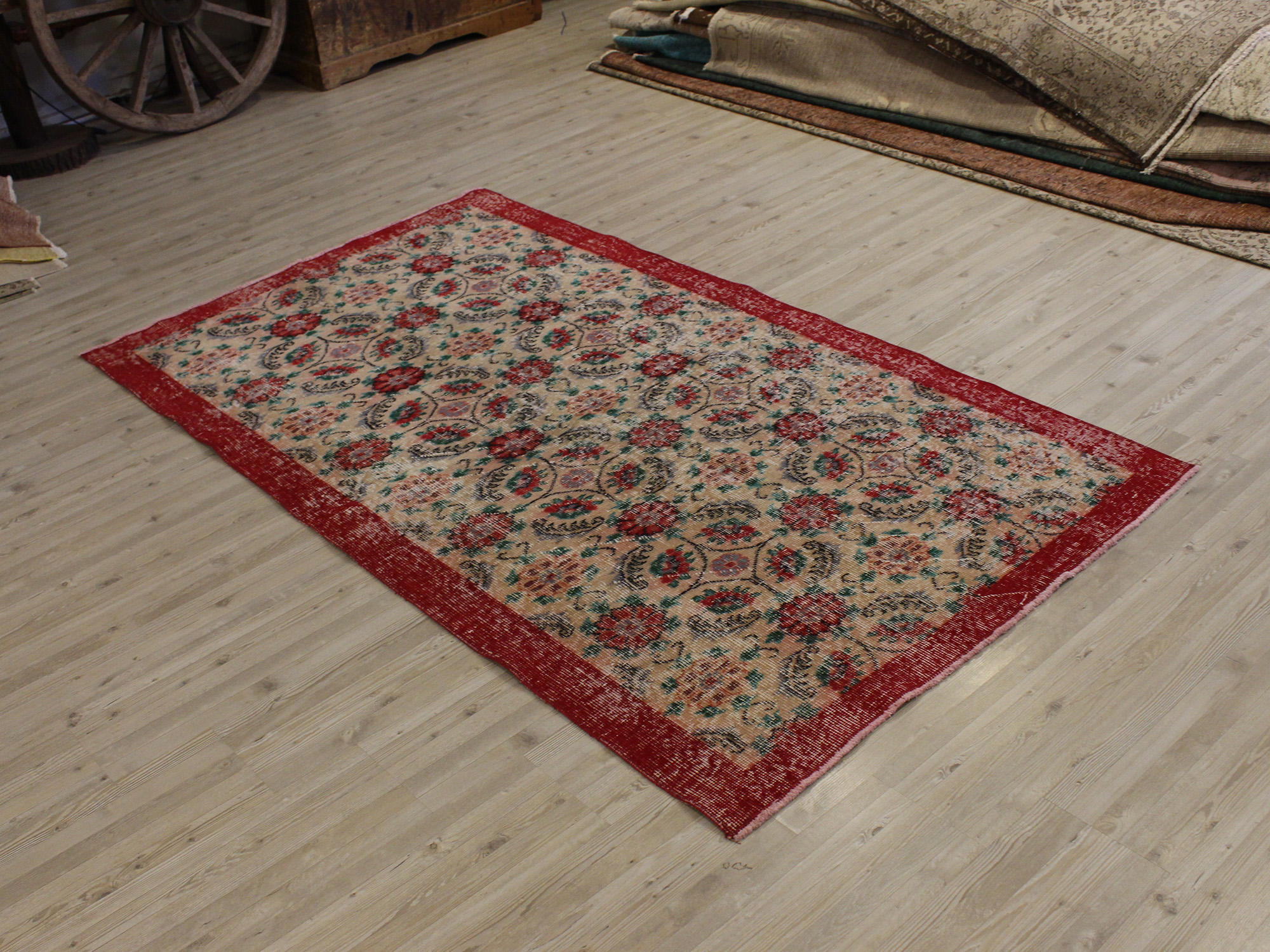 Eskitme Vintage El Halı 117 x 266 cm 10684