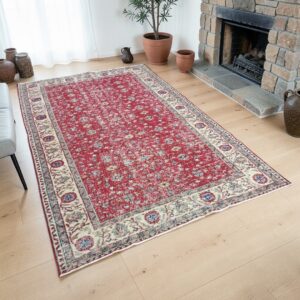 %100 Yün Doğal Vintage Halı 176x281 cm 10819